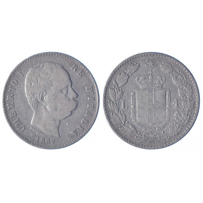 1 Lira 1887 Zecca di Milano