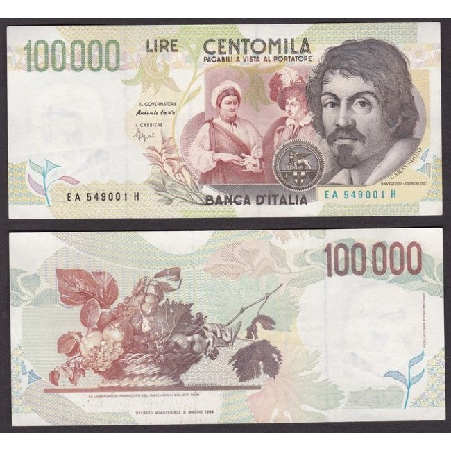 100.000 Lire 1994 Caravaggio 2° tipo