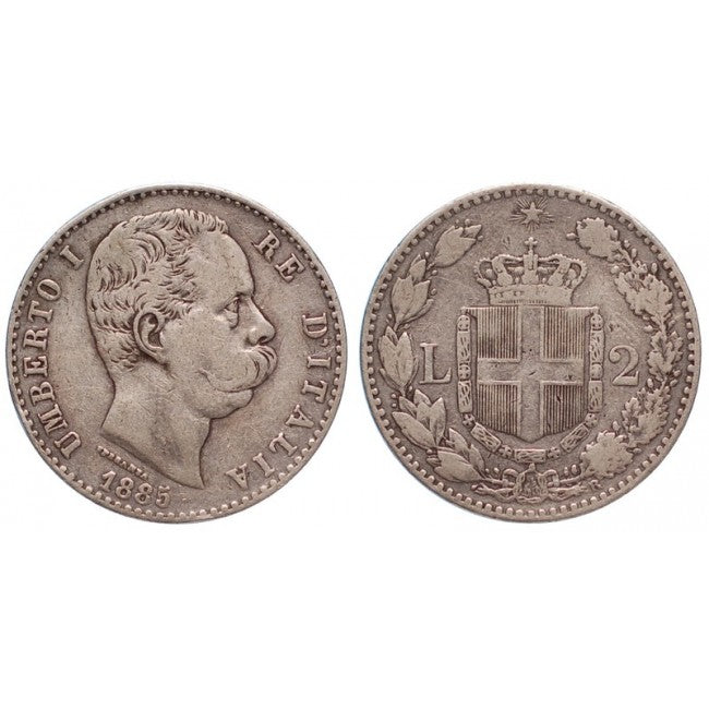 2 Lire 1885 Zecca di Roma