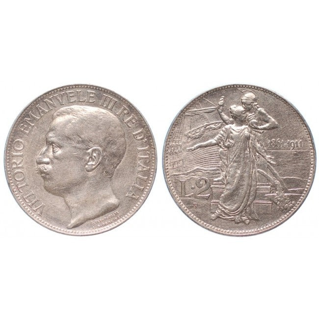 2 Lire 1911 Cinquantenario