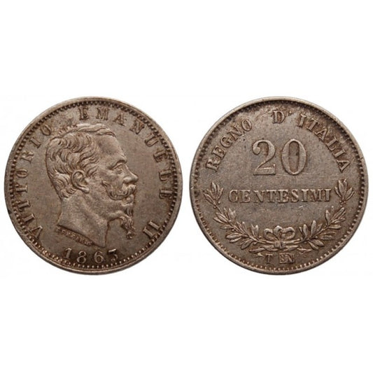 20 Centesimi 1863 valore Zecca di Torino