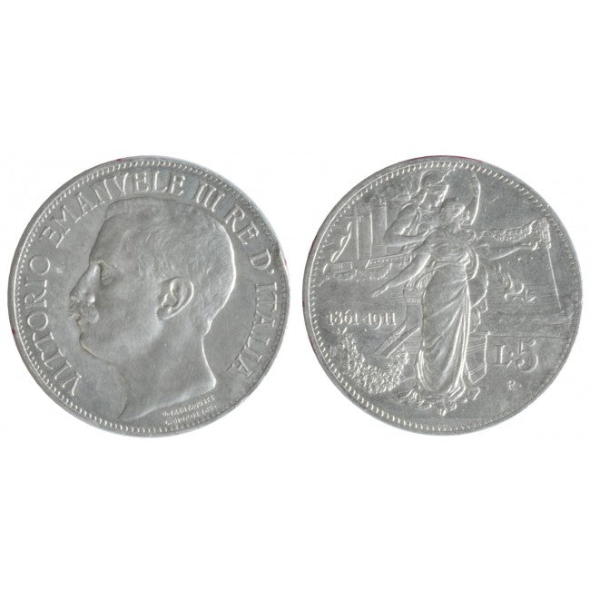 5 Lire 1911 Cinquantenario