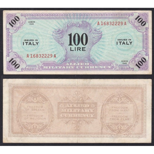 Allied Military Currency 100 Lire 1943