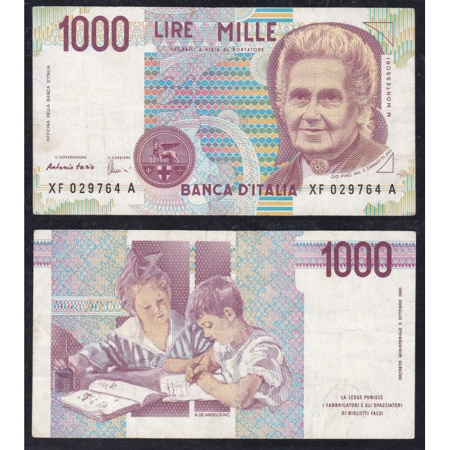 Biglietti di banca 1.000 Lire 1999 Maria Montessori (Serie sostitutiva)