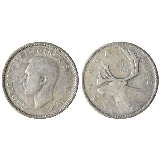 Canada 25 Cents 1945