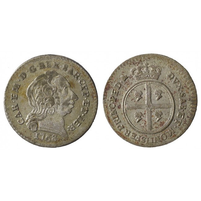 Carlo Emanuele III - 1/2 Reale (2,6  Soldi Sardi) 1768