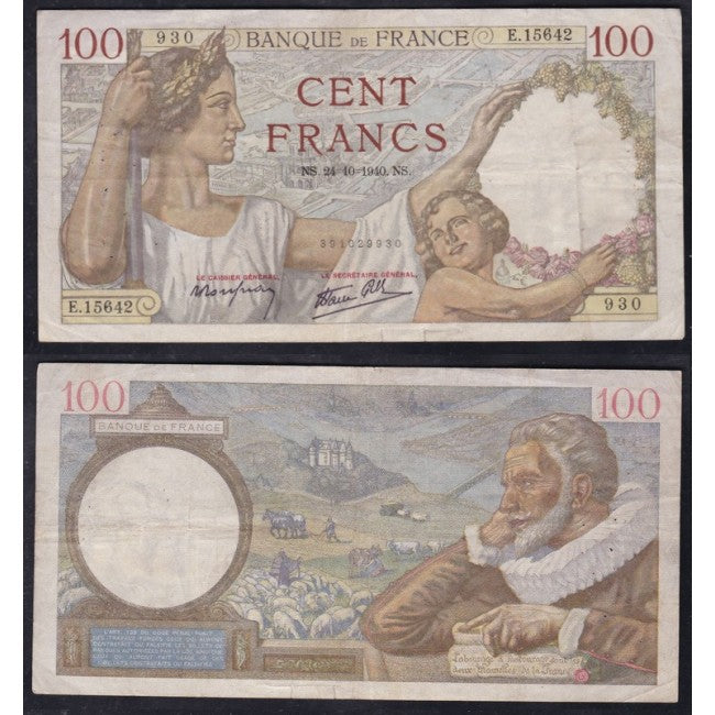 Francia 100 Francs 1940