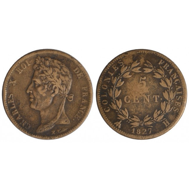 Francia monetazione per le colonie 5 Centimes 1827