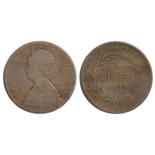 Martinica 50 Centimes 1922