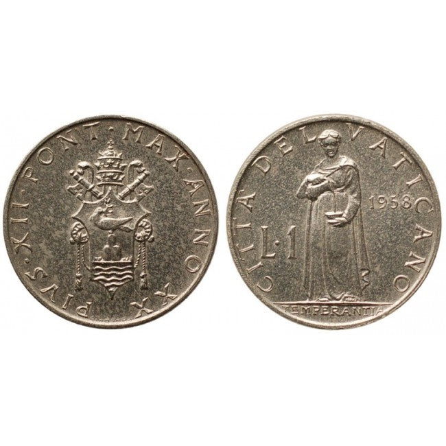 Pio XII (1939-1958) 1 Lira 1958 XX