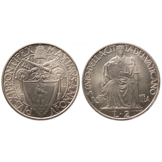 Pio XII (1939-1958) 2 Lire 1942 IV