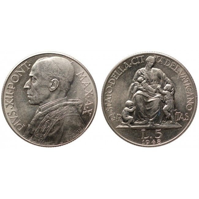 Pio XII (1939-1958) 5 Lire 1948 X