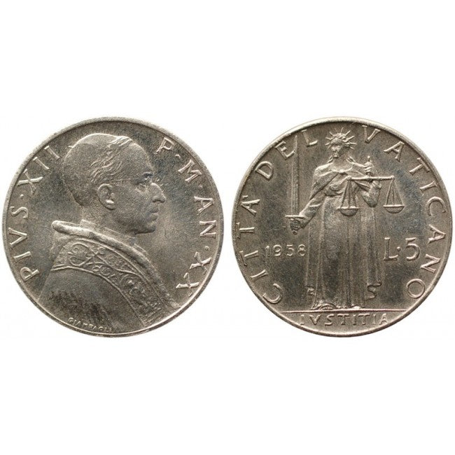 Pio XII (1939-1958) 5 Lire 1958 XX