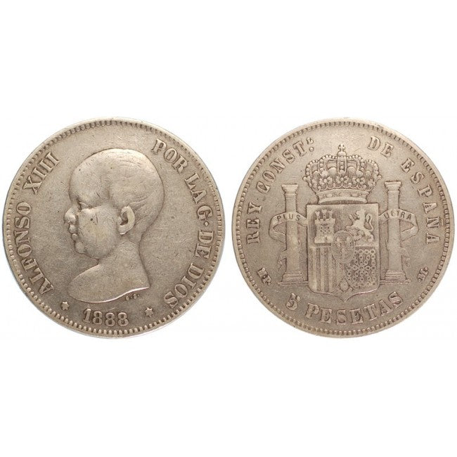 Spagna 5 Pesetas 1888