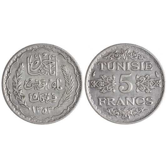 Tunisia 5 Francs 1353 (1934)